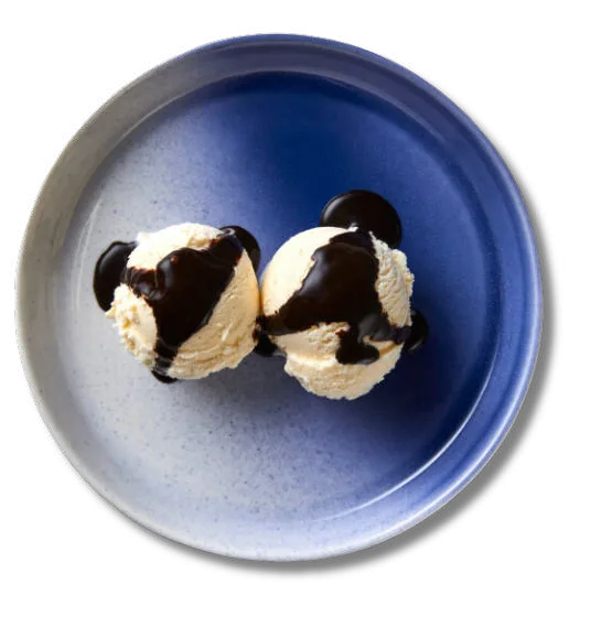 Ice Cream with Chocolate Sauce